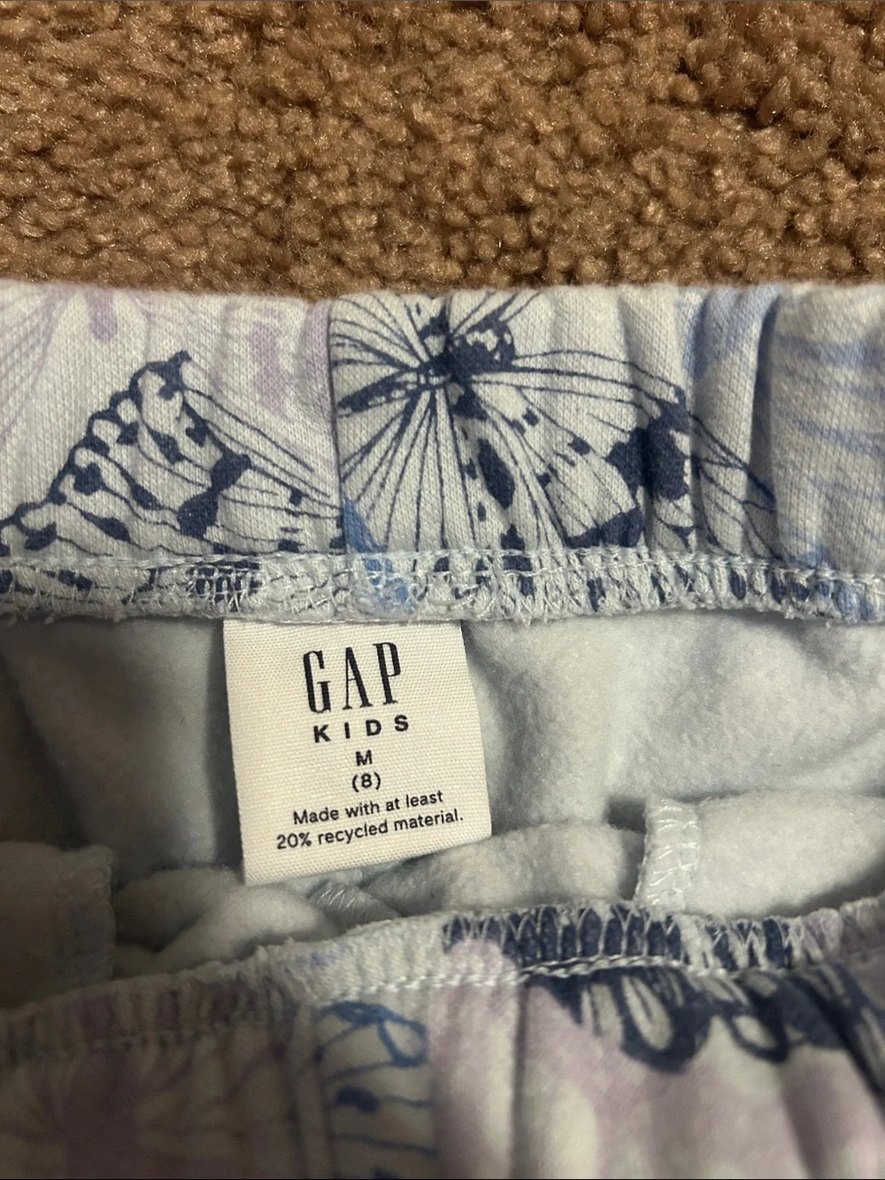 GAP Girls Butterfly Zip Hoodie & Joggers - Light Blue, Navy & White